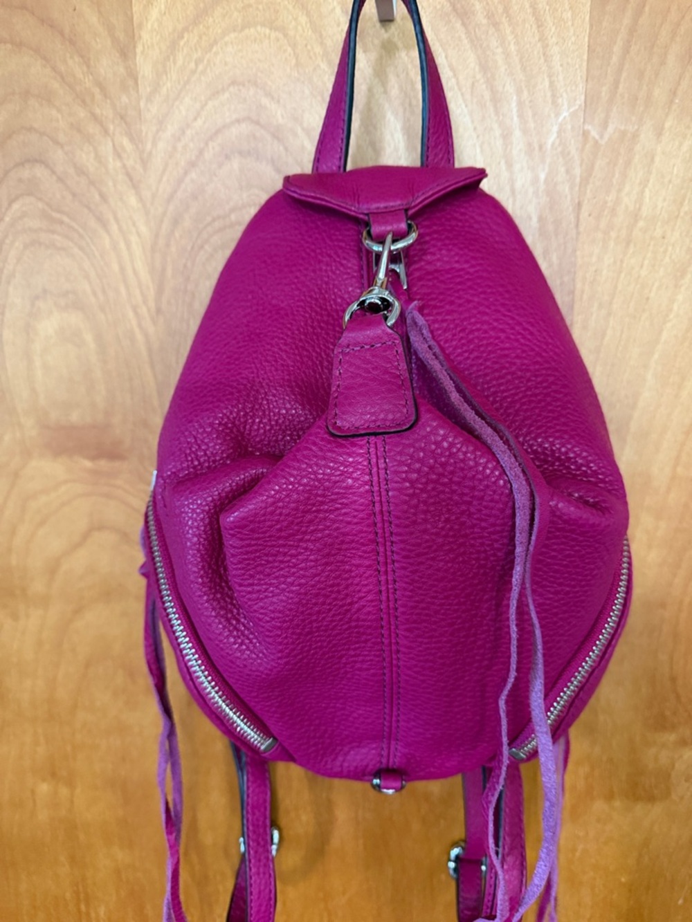 Rebecca Minkoff Magenta Leather Backpack Purse - Picture 13 of 13